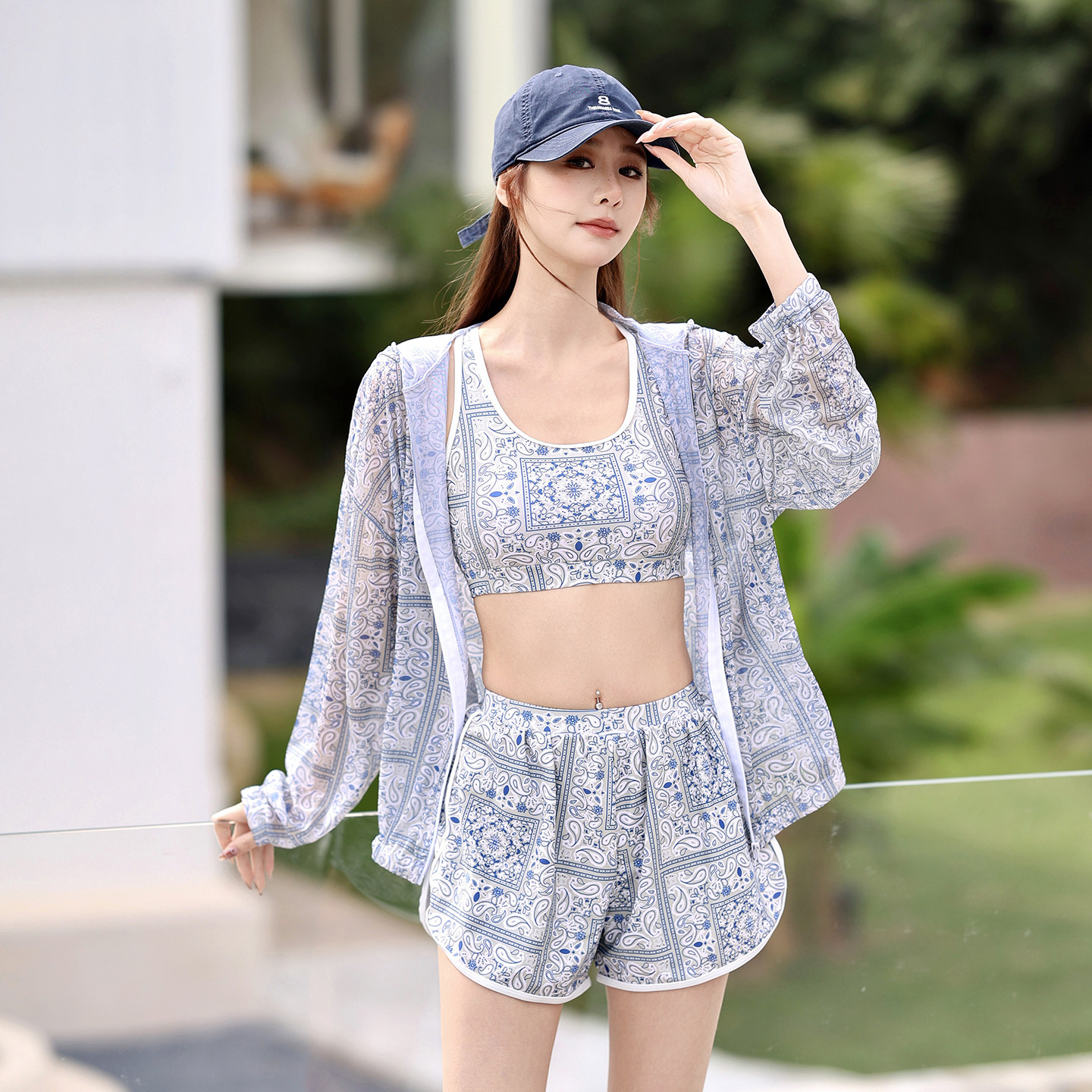 分体泳衣女三件套2026新款女士运动遮肚显瘦高级感大码泡温泉泳装