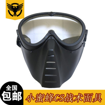战术户外野战真人护脸装备面具 PC镜片超防护全脸小苍蝇面罩