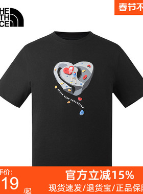 TheNorthFace北面26春夏男女新款印花宽松休闲短袖运动T恤8GW1