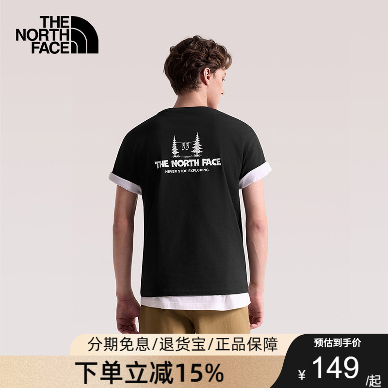 TheNorthFace北面26春夏新款男女同款棉印花短袖T恤户外透气8GVD图片