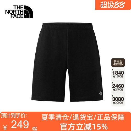 TheNorthFace北面男纯棉宽松针织短裤户外休闲透气26夏季新款88GD