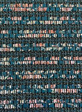 小香风布料 秋季新品 复古绿色手工编织混纺粗花呢服装面料