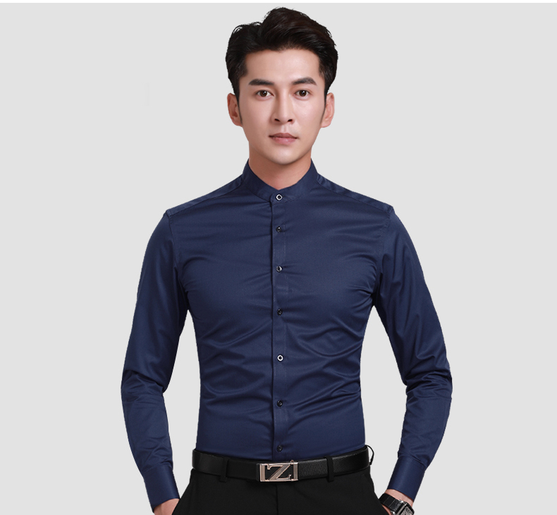 男装衬衫纸板 男士立领韩版修身长袖衬衣纸样 做衬衣裁剪板子