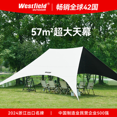 我飞户外天幕帐篷2025新款桌椅露营六件套懒人免搭速开 黑胶遮阳