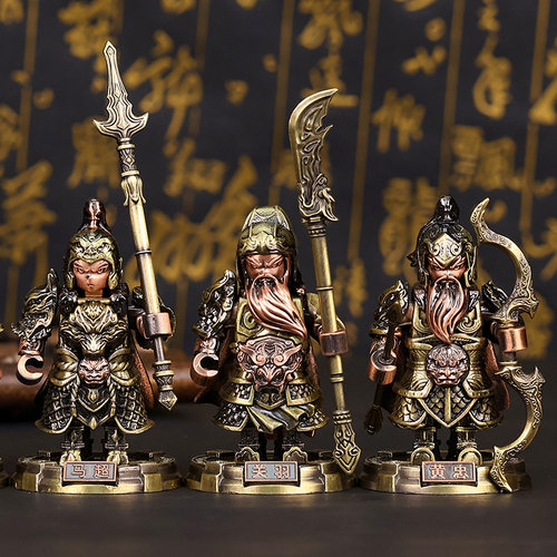 铸道三国重甲黄忠关羽手办磁吸金属摆件模型男孩儿童玩具生日礼物