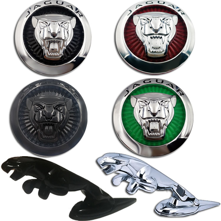 捷豹车标立标前中网亮黑色前标