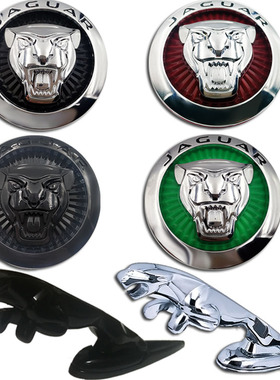 捷豹车标立标前中网标改装亮黑色PACE/PTYPE/XJL/XJ/XEL/XFL前标