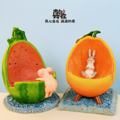 创意小猪手机支架可爱装饰品摆件