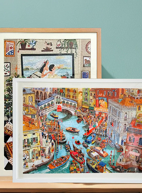 拼图框1000片705075寸相框架5002000片简约画框裱框实木框定制框