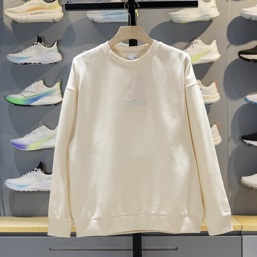 李宁男子圆领加绒保暖套头卫衣