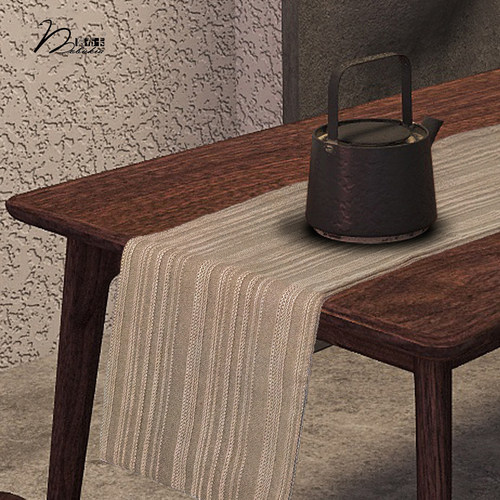 慕布卡MOBUKIA棉麻桌旗茶席茶旗柜旗床旗桌布双面大地色格子定制