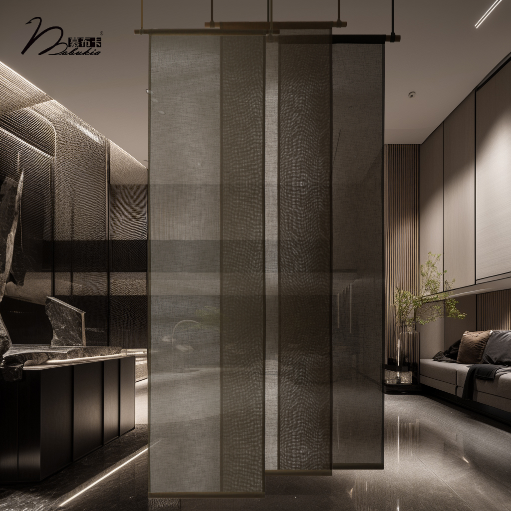 慕布卡MOBUKIA棉麻质感隔断帘玄关客厅阳台卧室柜子半透半遮定制