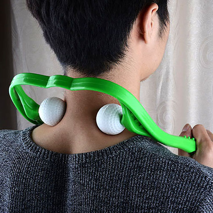 新款手动颈椎按摩器手柄按压按摩球缓解颈部疲劳脖颈按摩器按摩捶