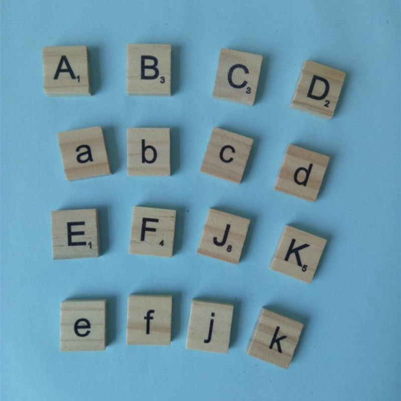 26 영어 문자 크기 번호 블록 빌딩 블록 DIY 복고풍 자연 혼합 색상 수제 어린이 교육 장난감