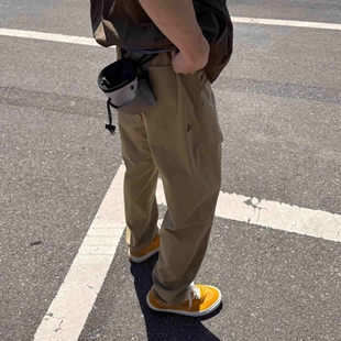 长裤 2025新款 休闲男女同款 男美式 子 机能小三角白标宽松锥形休闲裤