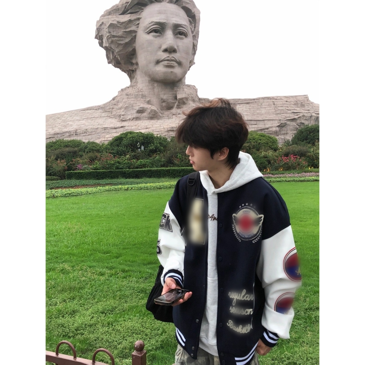 美式潮牌字母刺绣棒球服外套男