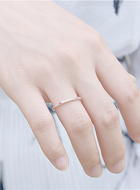 超细微镶皓石日韩风指环配饰尾戒