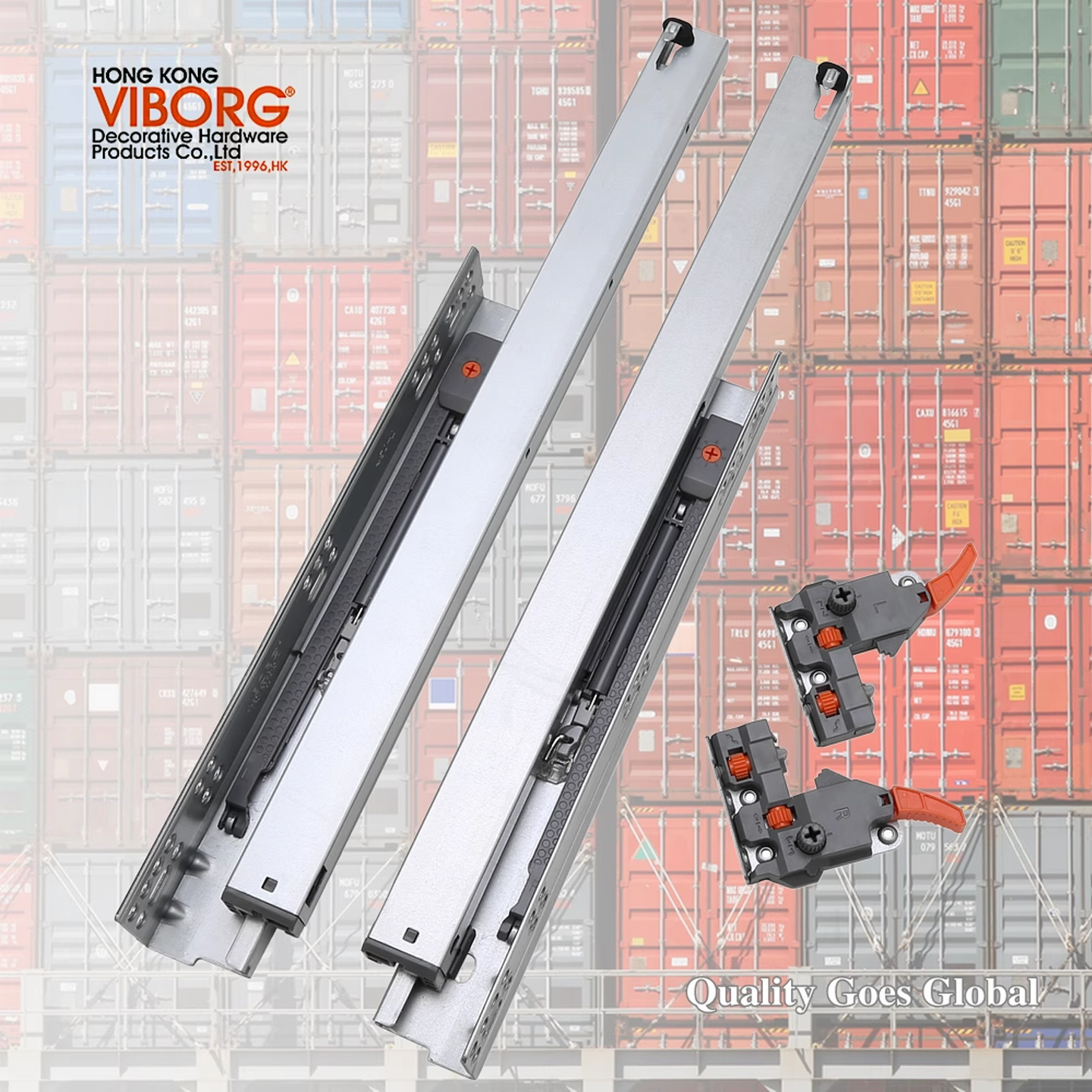 VIBORG自闭带缓冲隐藏式托底轨