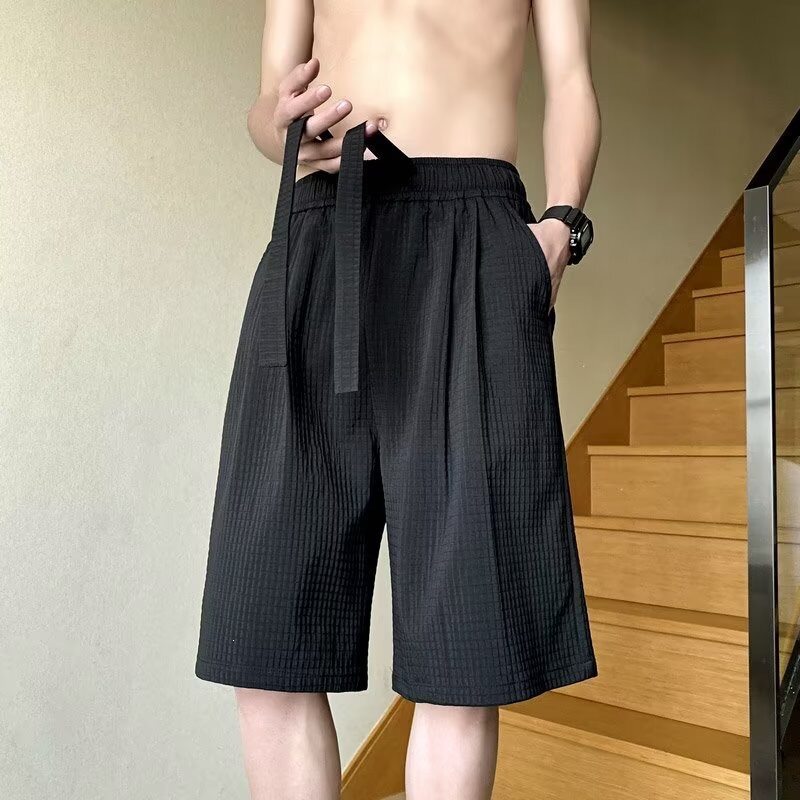 日系复古短裤男生秋季新款设计感小众五分休闲时尚高街潮牌裤子潮