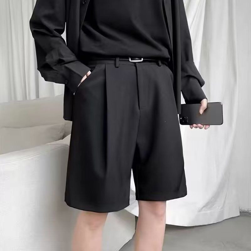 秋季西裤男士直筒宽松韩版潮流英伦港风百搭休闲潮流西装五分短裤