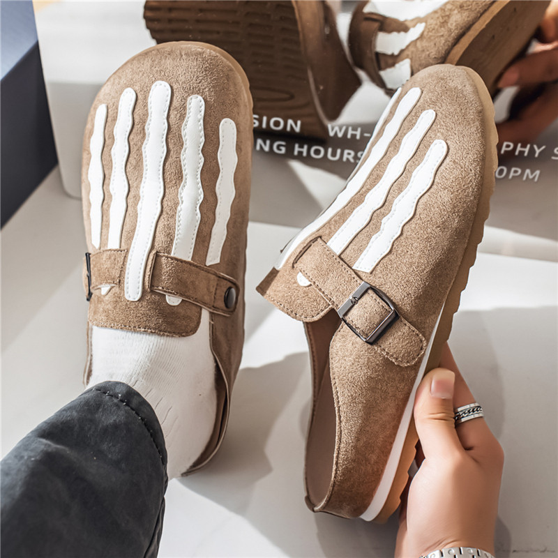 包头拖男款夏季外穿防滑办公室勃肯凉拖潮流无后跟软底休闲半拖鞋