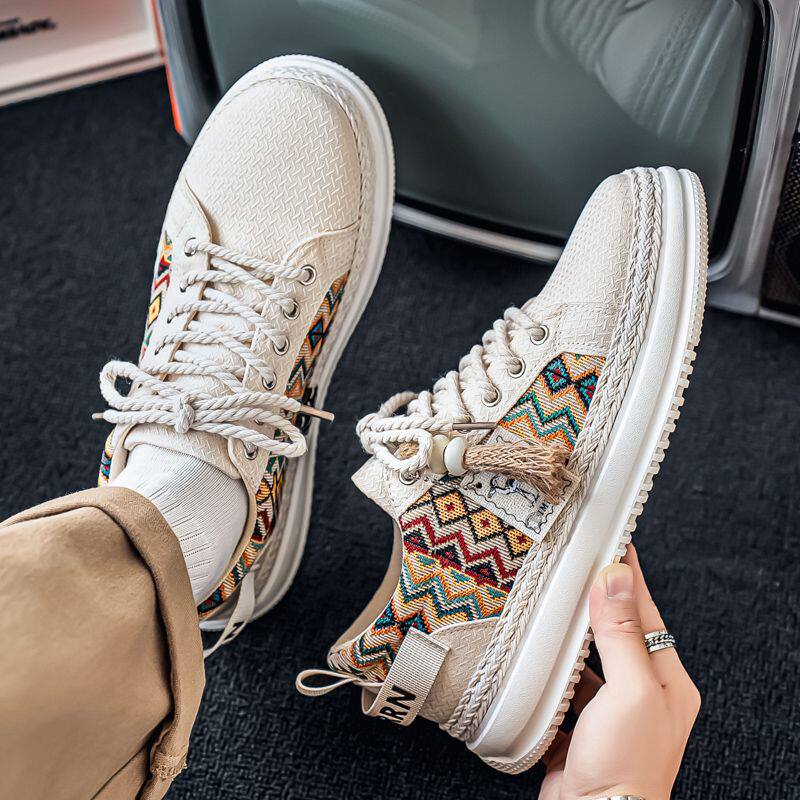 男鞋2026新款春季潮流百搭轻便软底休闲板鞋青少年运动工作帆布鞋