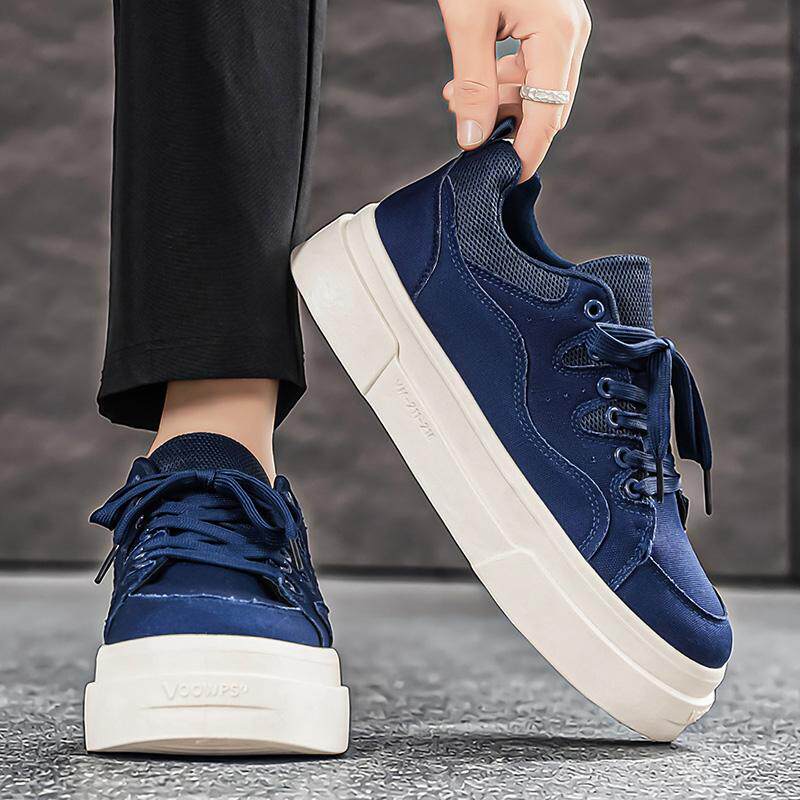 帆布鞋男款2026新款春季休闲百搭板鞋青少年运动厚底韩版低帮潮鞋