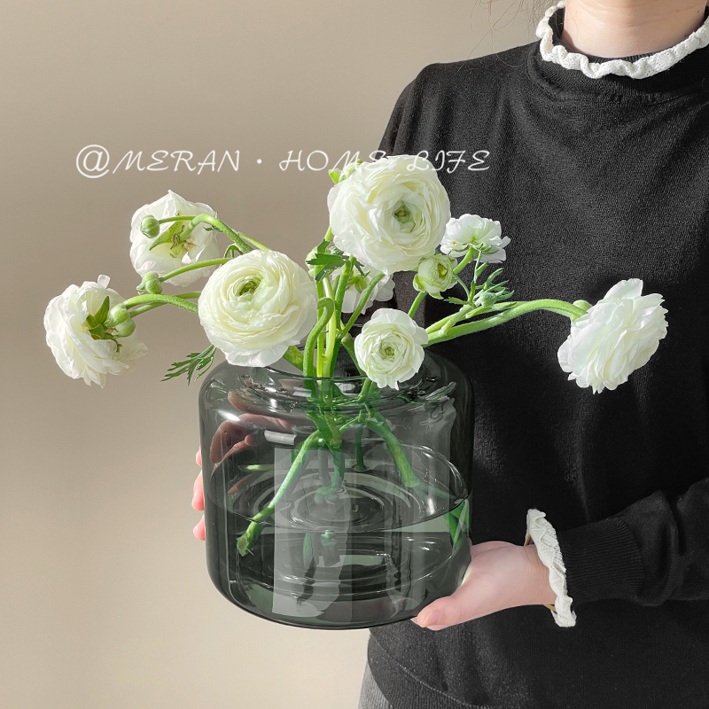 法式复古玻璃花瓶高级感水培