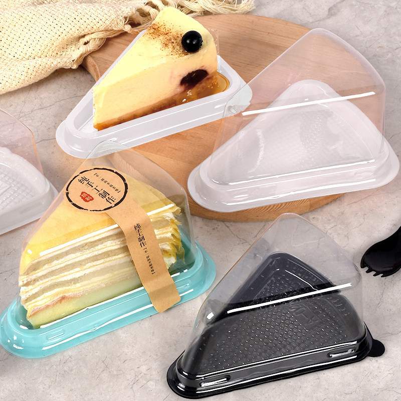 三角形蛋糕切块慕斯打包盒6寸8寸切角千层透明西点烘焙包装分装盒