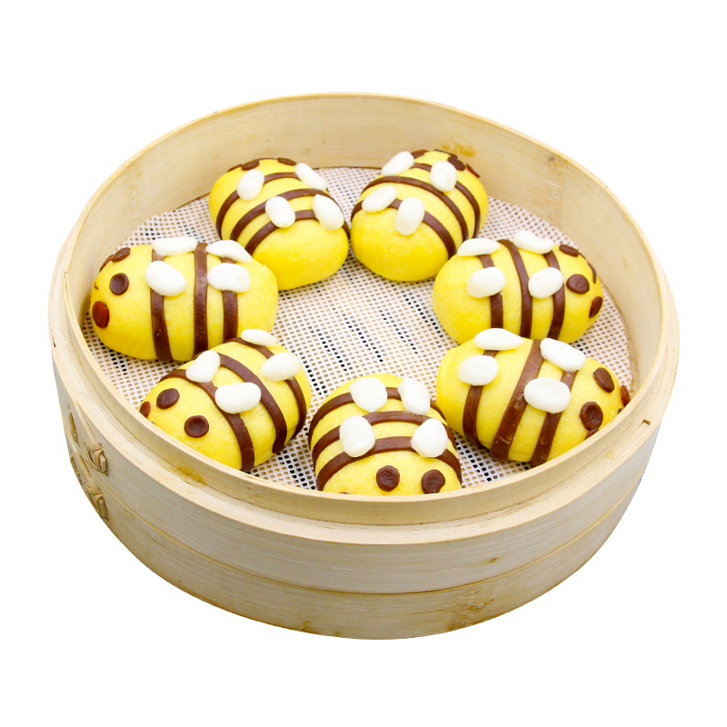 小蜜蜂绿豆沙包卡通包子甜点小吃早餐面点酒店特色速冻食品