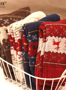 秋冬加厚羊毛袜金丝小鹿