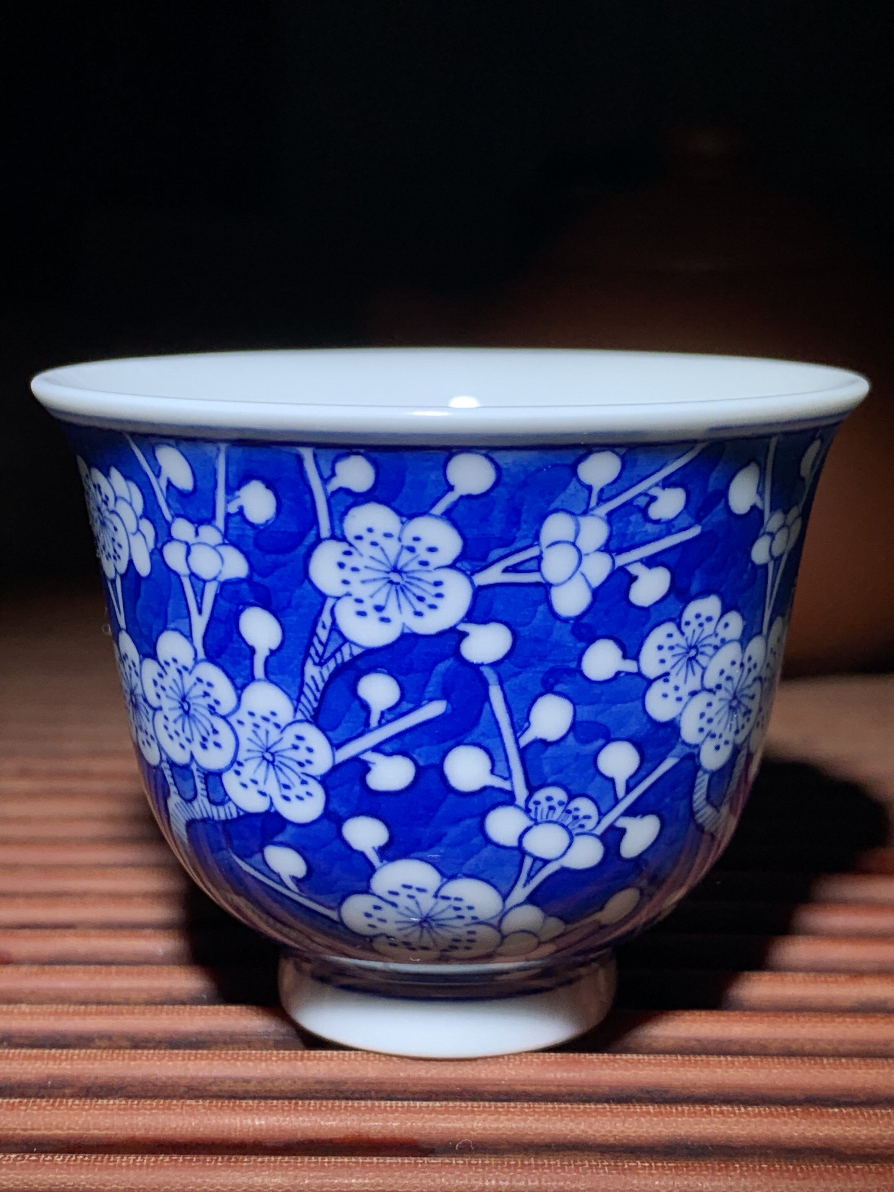 小雅 青花 冰梅 铃铛杯 阮定荣 早期作品 江西瓷业公司款