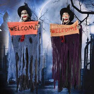 万圣节道具声控感应欢迎大吊鬼酒吧派对商场鬼屋鬼节恐怖装饰布置