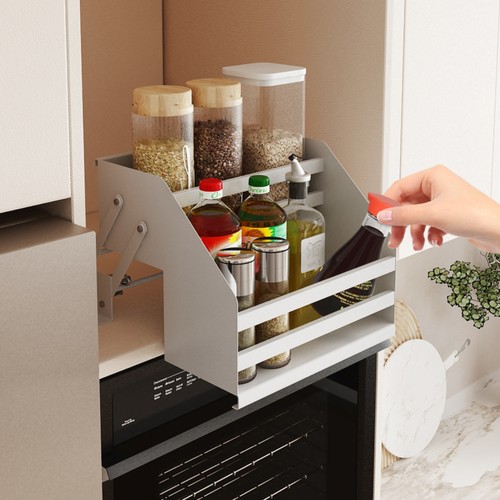 厨房橱柜拉篮下拉式调料架双层