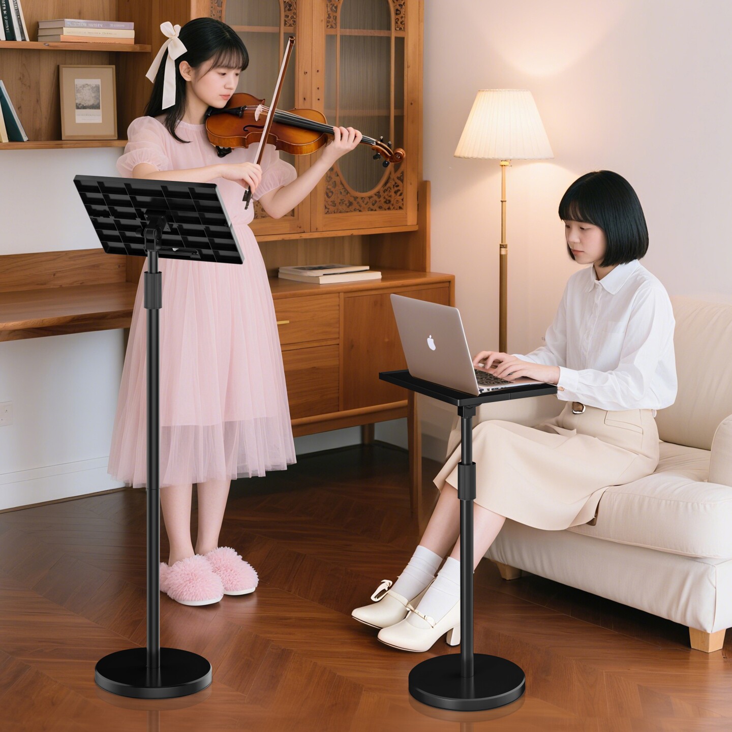 乐谱架琴谱架落地式可伸缩升降多功能阅读架家用立式小提琴曲谱架