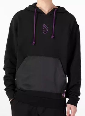 阿迪达斯利拉德logo男子针织棉涤透气保暖套头连帽运动卫衣HE5464