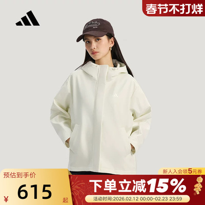 adidas阿迪达斯加绒软壳连帽外套SOFTSHELL春秋女梭织夹克 KS2783