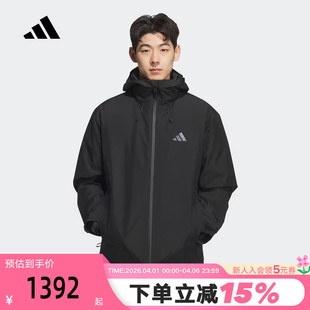 阿迪达斯男子拒水防风保暖三合一连帽运动茄克外套KQ5501 Adidas
