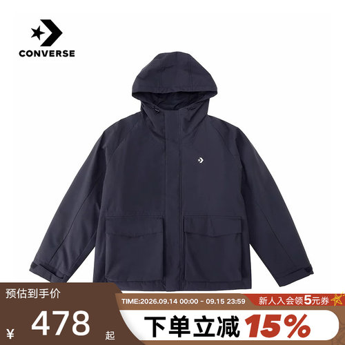 Converse匡威26春男女同款休闲运动连帽外套保暖棉服 UCJ415-GHM