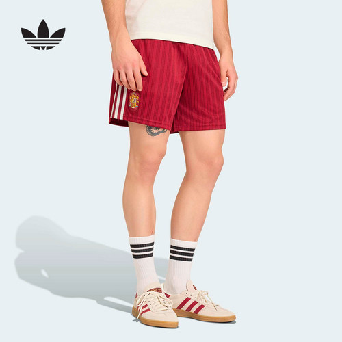 adidas阿迪达斯西班牙队足球文化五分裤球裤春男针织短裤 JZ2257