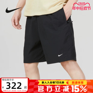 NIKE耐克运动夏季 DX0750 男小logo跑步透气梭织五分裤 速干短裤 010