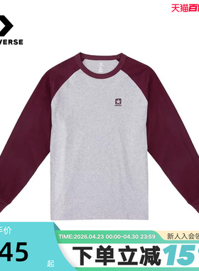 Converse匡威26春男女情侣款长袖T恤时尚撞色圆领上衣 UCJ438-G59