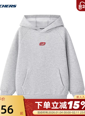 Skechers斯凯奇马年新年款儿童时尚百搭连帽套头卫衣 L126K006
