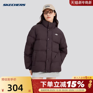 P423U038 羽绒服立领保暖舒适 04AV 男女短款 Skechers斯凯奇冬季