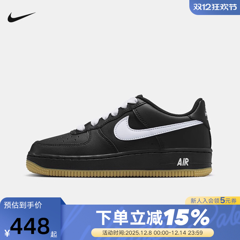 Nike耐克女鞋Air Force 1黑色白勾空军一号运动鞋板鞋HQ1911-001