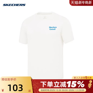 0074 P225M070 Skechers斯凯奇25夏男舒适透气休闲运动短袖 T恤