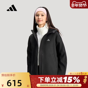 adidas阿迪达斯加绒软壳连帽外套SOFTSHELL春秋女梭织夹克 KS2782