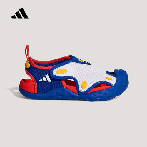adidas阿迪达斯2026夏男小童凉鞋海浪星透气网眼休闲凉鞋 LA2703