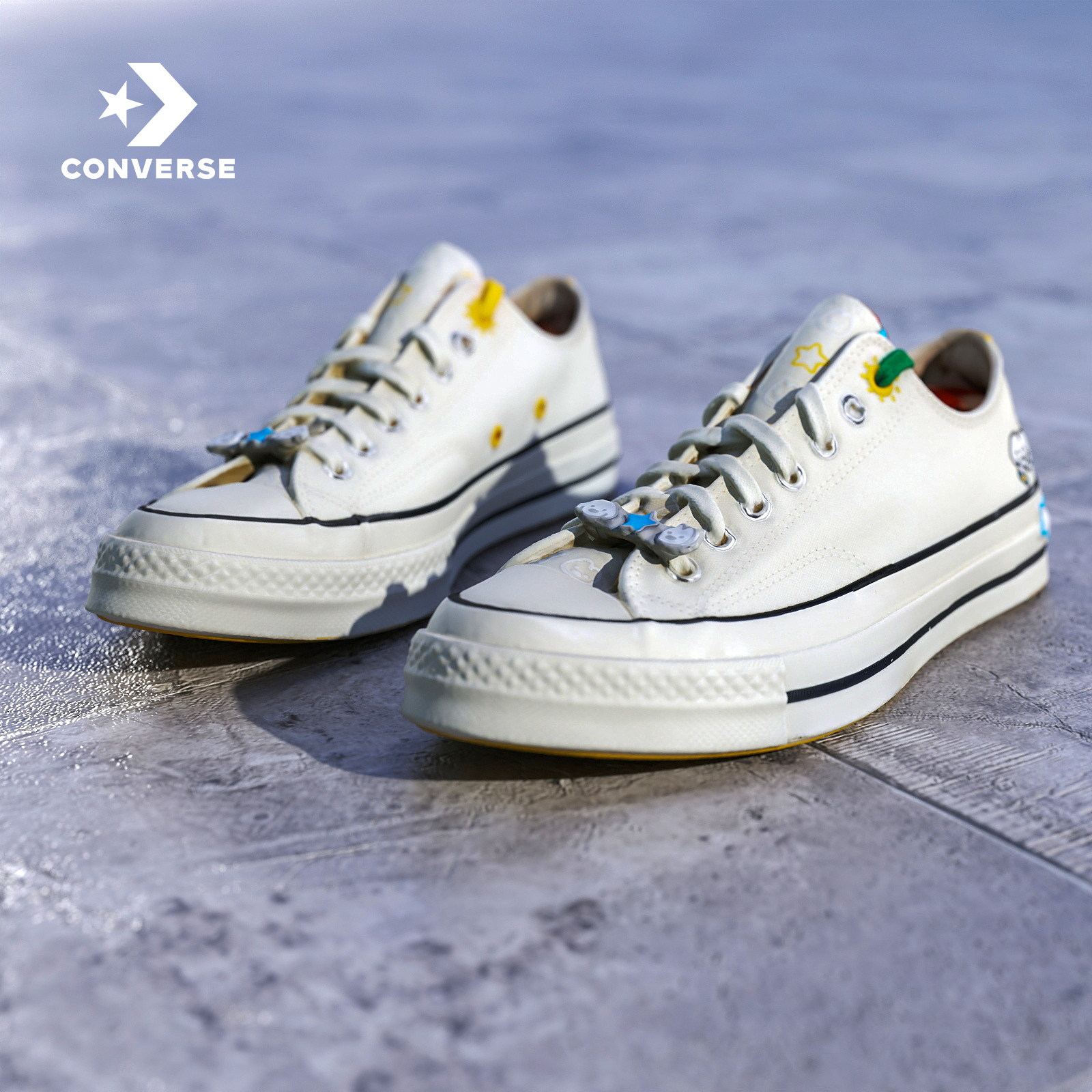 匡威Converse x MATSUI联名彩绘男女情侣款低帮运动帆布鞋A21362C