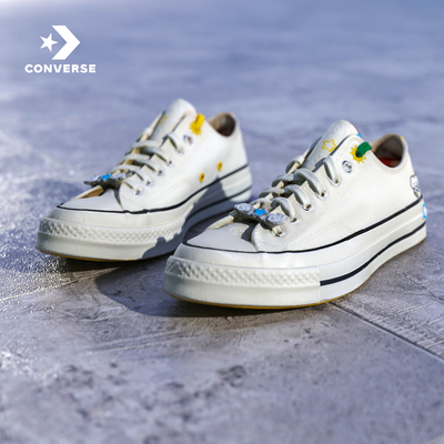 匡威Converse x MATSUI联名彩绘男女情侣款低帮运动帆布鞋A21362C